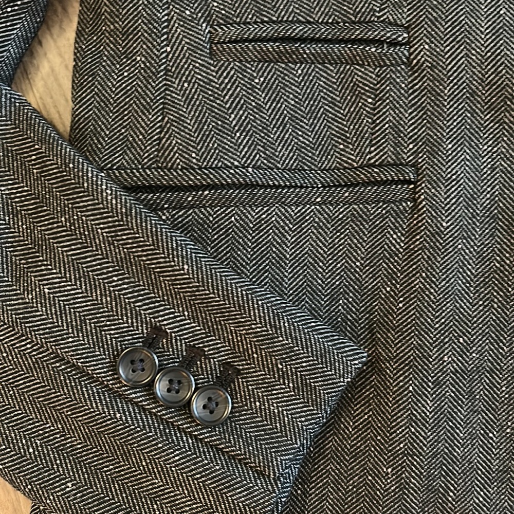 GRAY TWEED CLASSIC BLAZER BANANA REPUBLIC FACTORY SIZE 6 - Picture 2 of 4